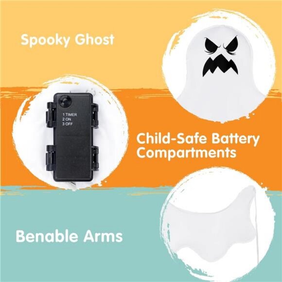 2 Pcs 47" Halloween Light Up Ghost Decorations Outdoor, Halloween Ghost Decor - Picture 2 of 8